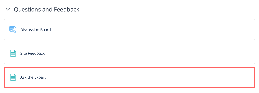 Where to find "Ask an expert"